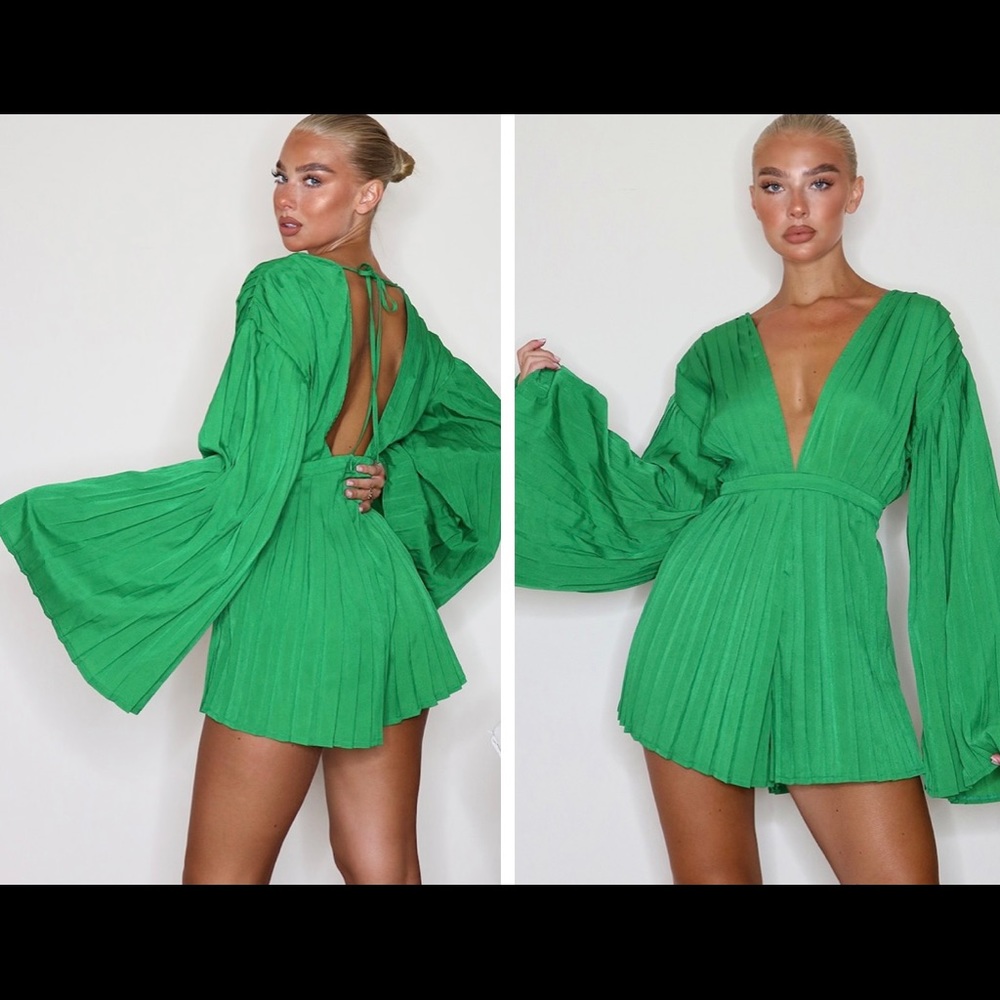 Pleated romper